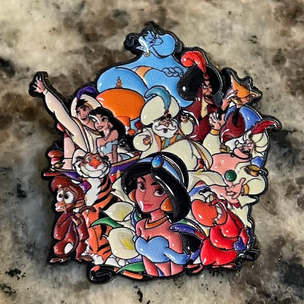 Aladdin Character Collage Metal Enamel Pin